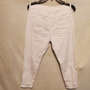 Women's size 13/14 White Denim distressed Ankle Jeans